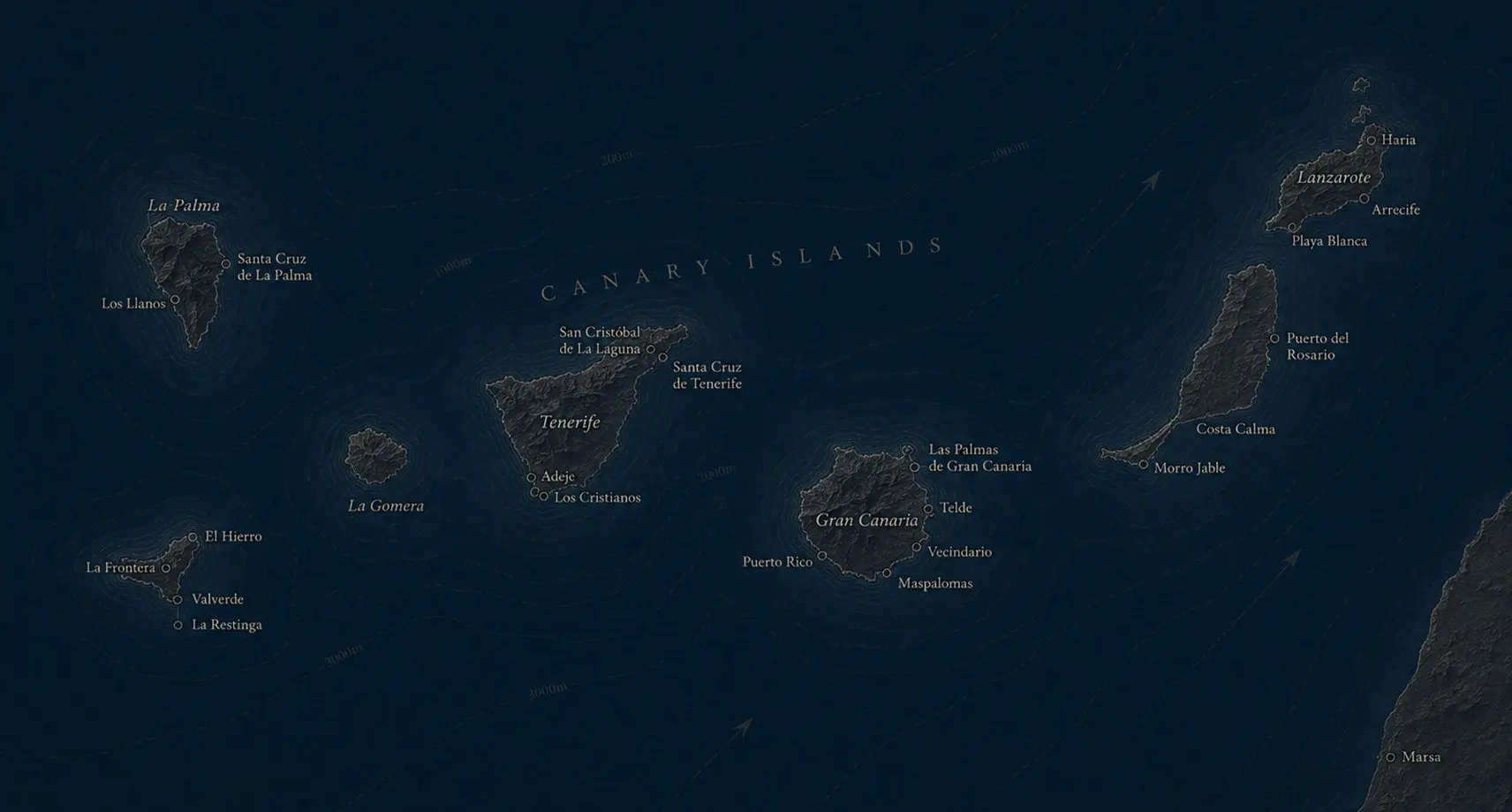 Map for the Electric Catamaran Sailing Destination: Canary Islands