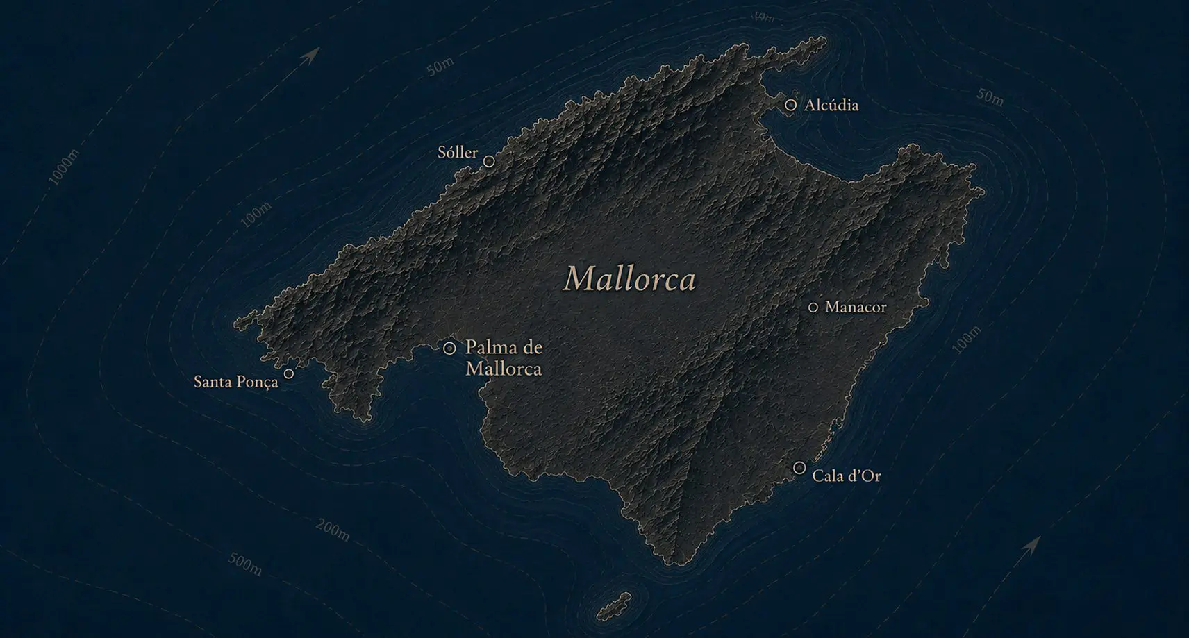 Map for the Electric Catamaran Sailing Destination: Mallorca